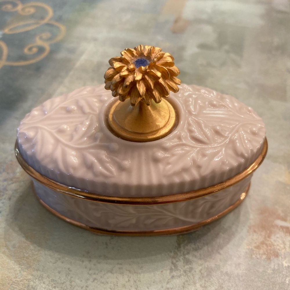 Lenox trinket box with September birthstone